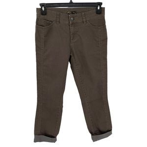 Prana Carlotta Crop Capri Pants Mid Rise Brown Women Size 6 / 28